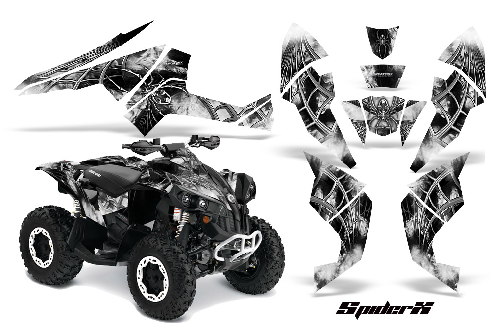 Can-Am Renegade 800 Graphics Kit SpiderX Silver Black